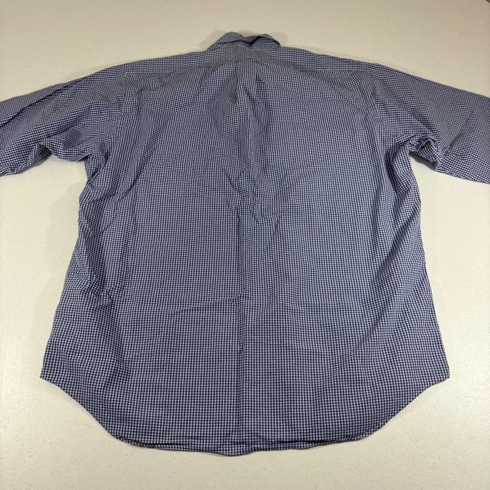 Polo Ralph Lauren Blake Mens Large Blue White Gingham Check Cotton Button Down